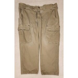 Duluth Trading Co Flex Fire Hose Cargo Pants Men's 42x28 Brown Relaxed Carpenter